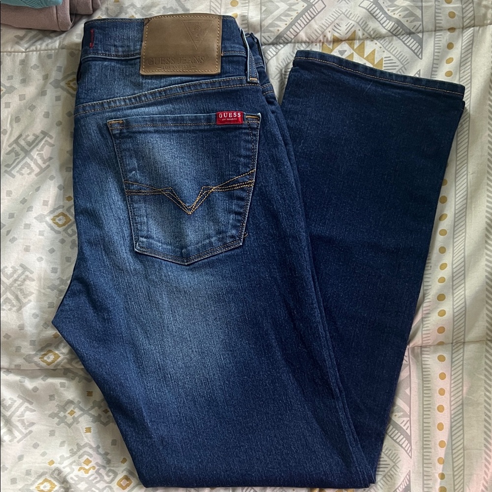 GUESS Men's Dark Blue Slim Jeans